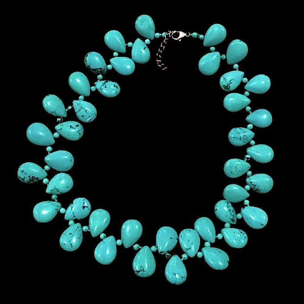 VINTAGE LUC Turquoise Bidirectional Sterling Silver Necklace - Picture 13 of 14